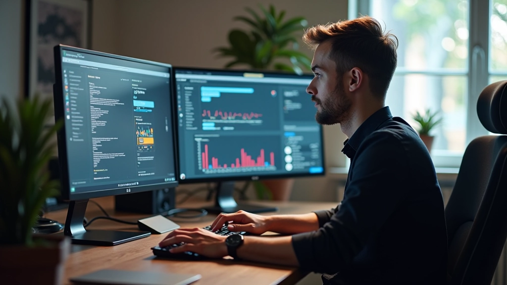 Designer trabalhando com animações UI em estúdio profissional